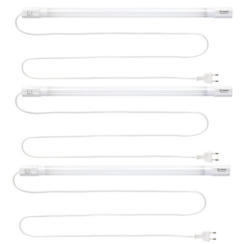 LEDVANCE 3er-Set 19-W-LED-Leuchte TubeKit 1200, 3000 K, 1,8-m-Zuleitung und An-/Aus-Schalter, 120 cm
