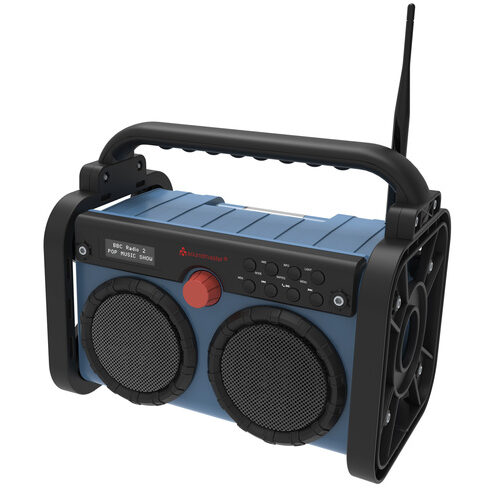 Soundmaster Baustellenradio DAB85BL, DAB+/UKW, Akku- und Netzbetrieb, 10-W-RMS, IP44, Gartenradio