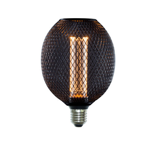 ENOVALITE LED Filament Leuchtmittel, TUBE MESH, Smoke, E27, 3.5W, 120lm, 1800K, dimmbar