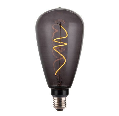 ENOVALITE LED Filament Leuchtmittel, Vintage, PEAR, Smoke, E27, 4W, 40lm, 1800K, dimmbar