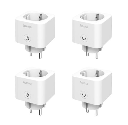 Hama Smarte WLAN-Steckdose, Matter, 3.680W, Sprach-/Appgesteuert, 4er-Pack