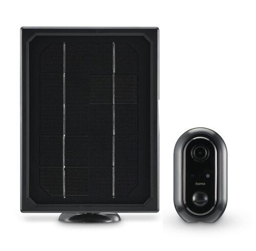 Hama Smarte Überwachungskamera, WLAN-Kamera Outdoor, Akku, Solar, Aufzeichnung, 1080p