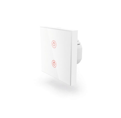 Hama Smart Home Lichtschalter, WLAN, Unterputz-Touch-Lichtschalter für 2 Lampen, weiß