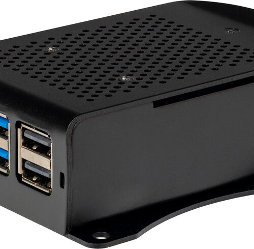 Joy-IT Aluminium-Gehäuse inkl. Halterung für Raspberry Pi 5, schwarz