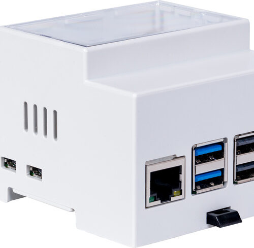 Joy-IT DIN-Hutschienen-Gehäuse, Kunststoff, für Raspberry Pi 5, grau