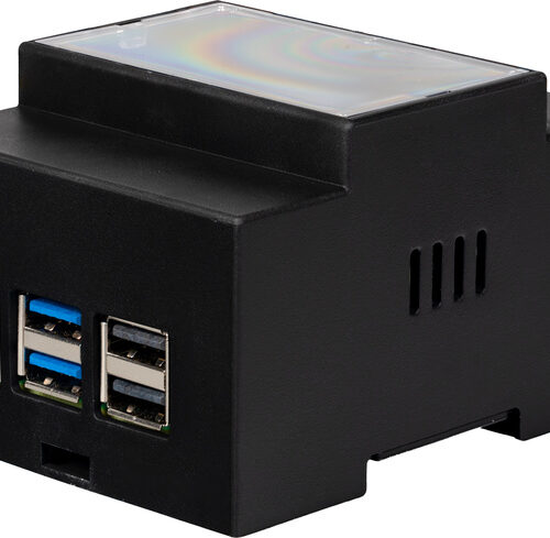 Joy-IT DIN-Hutschienen-Gehäuse, Kunststoff, für Raspberry Pi 5, schwarz