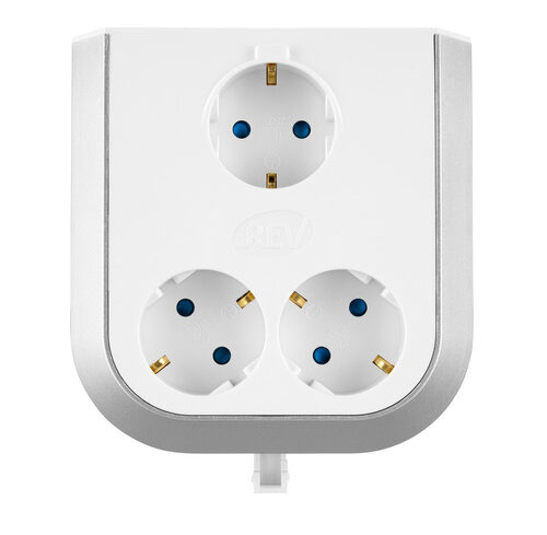 REV Ritter Steckdosenerweiterung MultiPower, 3-fach, Weiß/Grau