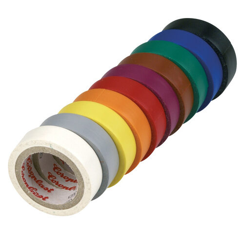 REV Ritter Kunststoff-Isolierband, je 3,3m, 10 Stück, verschiedene Farben