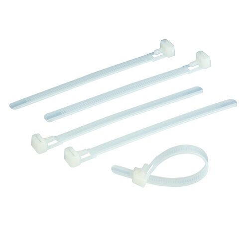 REV Ritter wiederverschließbare Kabelbinder, Kunststoff,125 x 7,6 mm, 25 Stück, Weiß