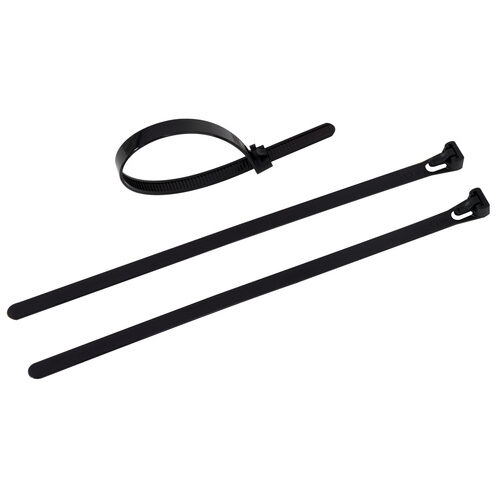 REV Ritter wiederverschließbare Kabelbinder, Kunststoff,200 x 7,6 mm, 25 Stück, Schwarz