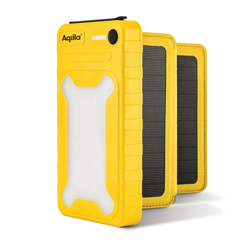 Aqiila Powerbird BS10 Solar-Powerbank, 20 W, 10.000 mAh, gelb