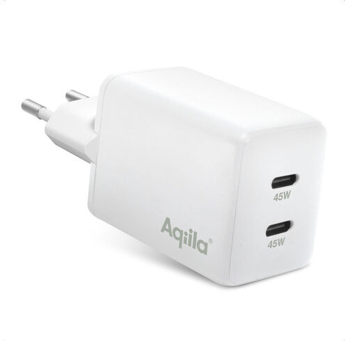 Aqiila Chargebird W2 Ladeadapter, 45W, 2x USB-C, Weiß