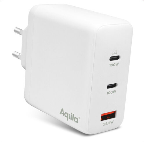 Aqiila Chargebird W4, Ladeadapter, 120W, 2x USB-C 1x USB-A, Weiß