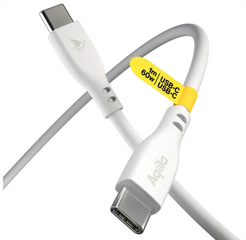 Aqiila Cablebird CS11 Sync-/ Ladekabel, 60W, Type-C auf Type-C, 1 m, Weiß