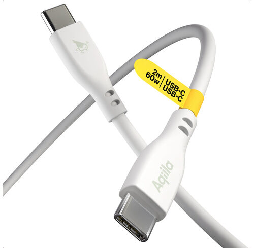 Aqiila Cablebird CS12 Sync-/ Ladekabel, 60W, Type-C auf Type-C, 2 m, Weiß