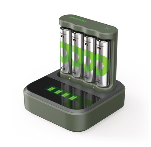 GP USB-Ladegerät B441 Micro (AAA) und Mignon (AA), inkl. 4x RECYKO AA 2100 mAh, mit Dockingstation D451