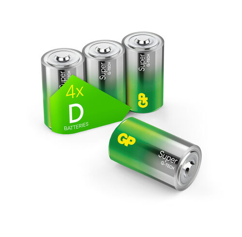 GP Super Alkaline D Mono Batterie 1,5V, 4 Stück