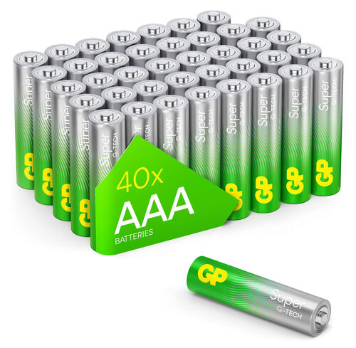 GP Super Alkaline AAA Micro Batterie 1,5V, 40 Stück