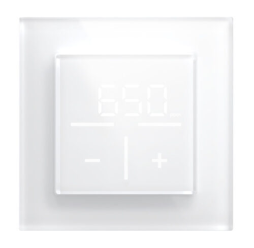 Homematic IP Smart Home Set Glasthermostat mit Co2-Sensor - weiß, 1 Fach-Glasrahmen, HmIP-WGTC + HmIP-GF1