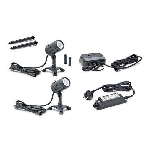Oase LunAqua Connect Starter Set Controllable, 2 Spots (1x RGB+ 1 xWeiß), Controller, IP68, WLAN