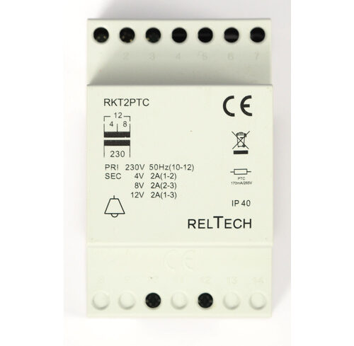 RELTECH Klingeltransformator RKT2PTC mit PTC 2A