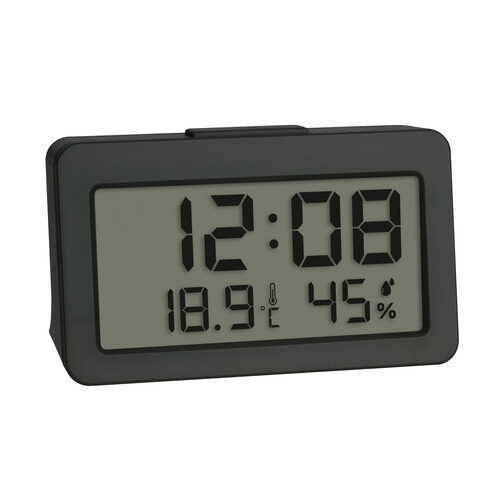 TFA Dostmann Digitaler Mini-Wecker mit Temperatur- und Luftfeuchtigkeitsanzeige