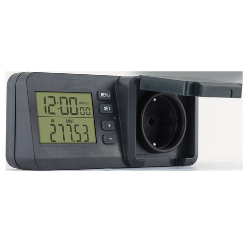 REV Energiekostenmessgerät mit LC-Display, IP44, schwarz-grün