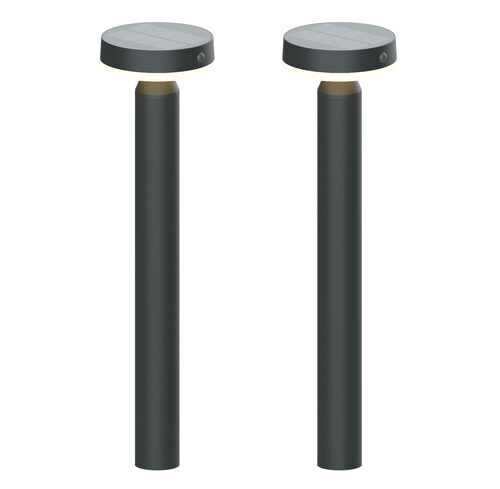 Die BOLD 2er-Set Solar-Leuchte mit PIR, 50 cm Höhe, Gun Grey
