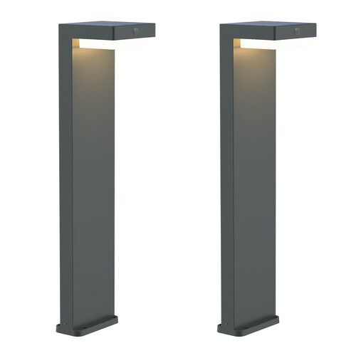 Die BOLD 2er-Set Solar-Leuchte mit PIR, Gun Grey