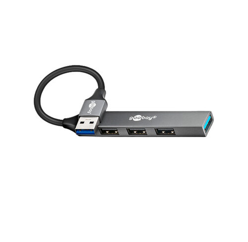 Goobay Slim 4-Port USB-Hub, USB-A auf USB-A, 5 Gbit/s