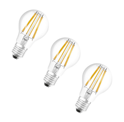Osram LED Base Classic A 100 Filament, 11 W, 1521 lm, E27, warmweiß, klar, 3-erPack