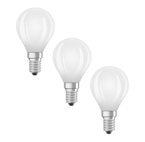 Osram LED Base Classic P 60 Filament, 5,5 W, 806 lm, E14, kaltweiß, matt, 3er Pack