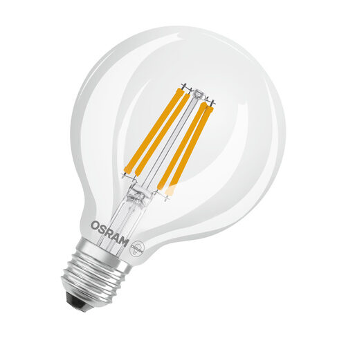 Osram LED Classic Globe 95 60, Filament, EEK A, 3,8 W, 806 lm, E27, warmweiß, klar