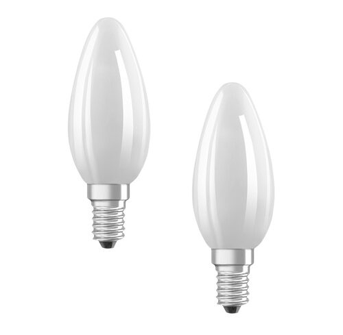 Osram LED Classic B 40, Filament, EEK A, 2,2 W, 470 lm, E14, warmweiß, matt, 2er Pack