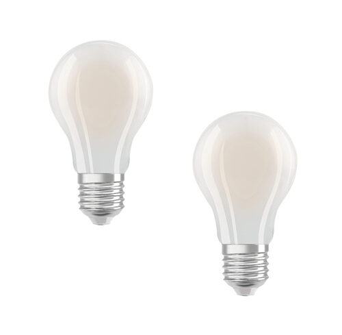 Osram LED Classic A 100, Filament, EEK A, 7,2 W, 1521 lm, E27, warmweiß, matt, 2er Pack