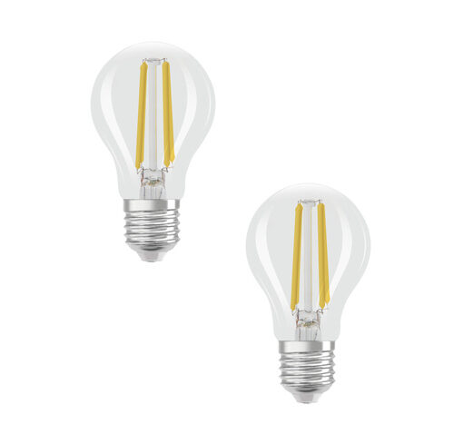 Osram LED Classic A 40, Filament, EEK A, 2,2 W, 470 lm, E27, kaltweiß, klar, 2er Pack