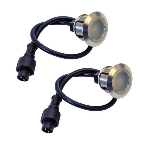 Die Bold 24V-Garten Edelstahl LED Bodeneinbauleuchten, 2er Set