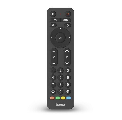hama Universal-Fernbedienung TV, Infrarot, für 2 Geräte, große Tasten, lernfähig