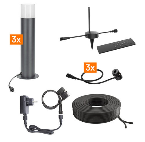 Die Bold Set 24V-Garten Wegebeleuchutng, 3 Leuchten