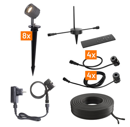 Die Bold Set 24V-Garten Akzentbeleuchtung, 8 Strahler