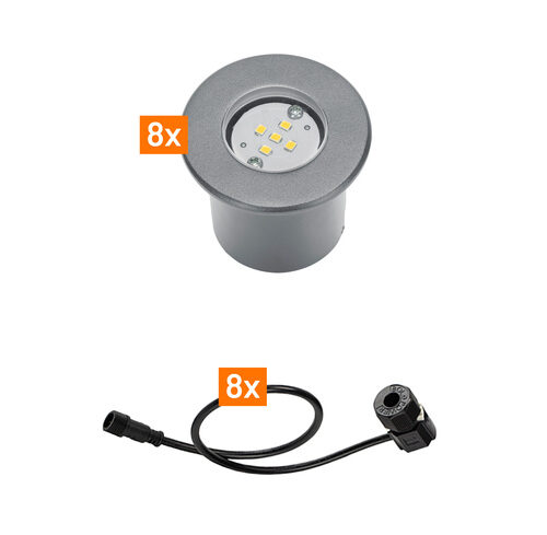 Die Bold Erweiterungsset 24V-Garten, 8 Leuchten, Alu