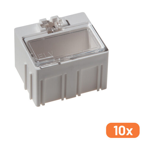 ELV 10er-Set SMD-Sortierbox, Altweiß, 23 x 31 x 27 mm