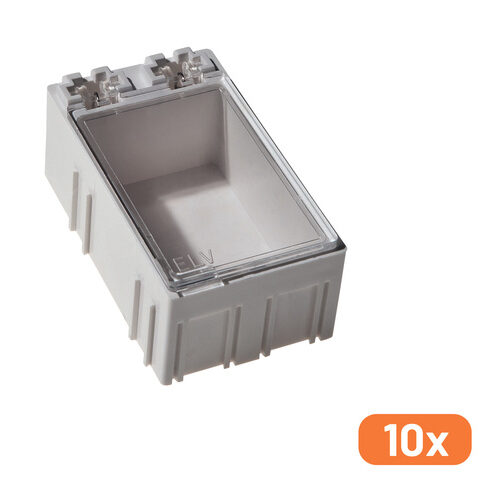 ELV 10er-Set SMD-Sortierbox, Altweiß, 23 x 31 x 54 mm