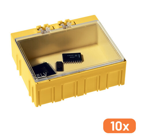 ELV 10er-Set SMD-Sortierbox, Gelb, 23 x 62 x 54 mm