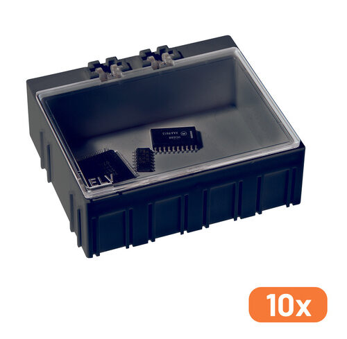 ELV 10er-Set SMD-Sortierbox, 23 x 62 x 54 mm, Antistatik