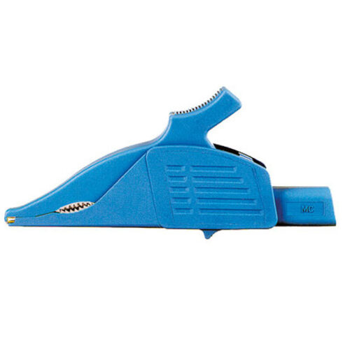 Sicherheits-Krokodilklemme XDK-1033, blau, 4 mm