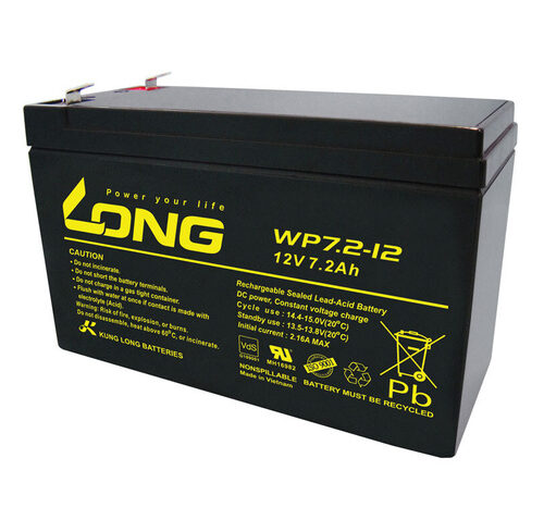 Kung Long VdS-Blei-AGM-Akku WP7.2-12-F1, 12V, 7,2 Ah