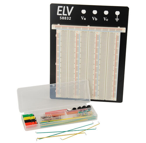 ELV Steckplatine/Breadboard 106 J, 2390 Kontakte, inkl. 140-teiligem Drahtbrücken-Set