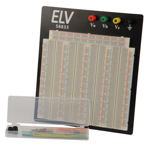 ELV Steckplatine/Breadboard 108 J, 3220 Kontakte, inkl. 140-teiligem Drahtbrücken-Set