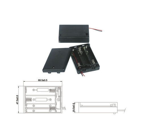 Batteriehalter für 3 x Mignon Batterie mit Anschlusskabel